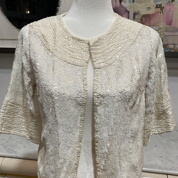 Calypso St Barth White Beaded & Sequin Cropped Jacket. Size Small - Picture 10 of 16